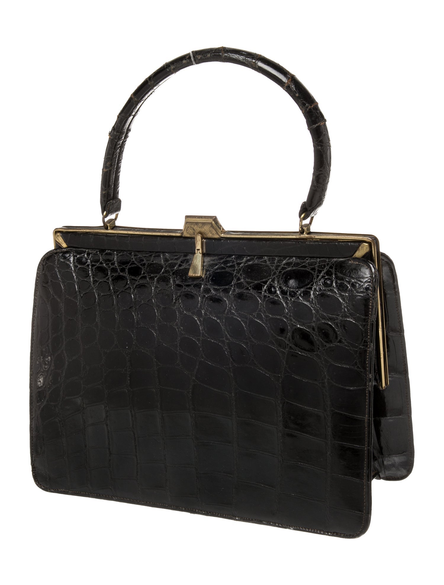 Bellestone Embossed Leather Top Handle Bag